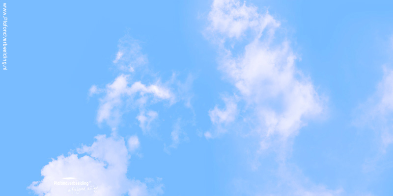 Wolkenplafond fotodesign: 'Slow drift' Wolkenfoto's nemen de stress weg: een mooie inrichting die ontspant. 